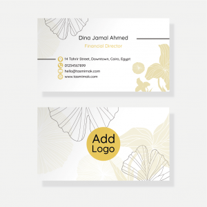 Download business card design format with yellow flowers