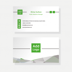 Business card design formats | templates with green color