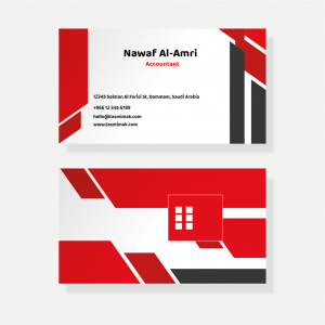 Mockup business card editable with red color