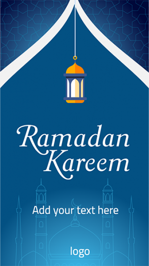 ستوري | قصة رمضان كريم مع لون أزرق و فانوس
