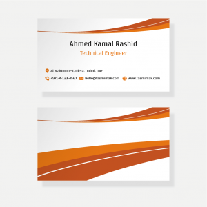 Design business card online with orange color ad maker