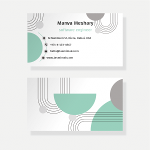 Business Card Design Download | Card Editable with Mint Green