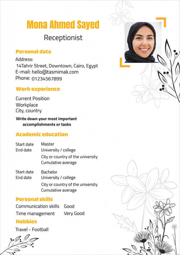 Download beautiful CV from cv maker | CV format template word  