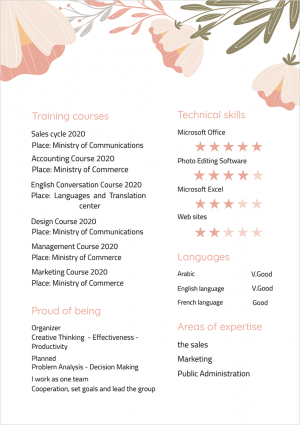 Online modern  CV maker | designer with rose flowers 
