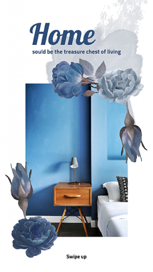 Blue home decoration story design