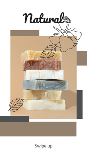 Facebook story design online  nature soap 