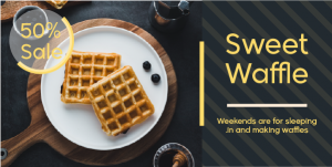 Twitter post design online waffle dessert 