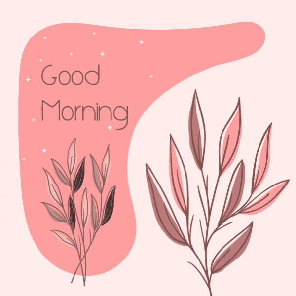 Flowery social media post template with good morning