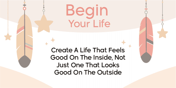Begin your life quote on Twitter post design editable