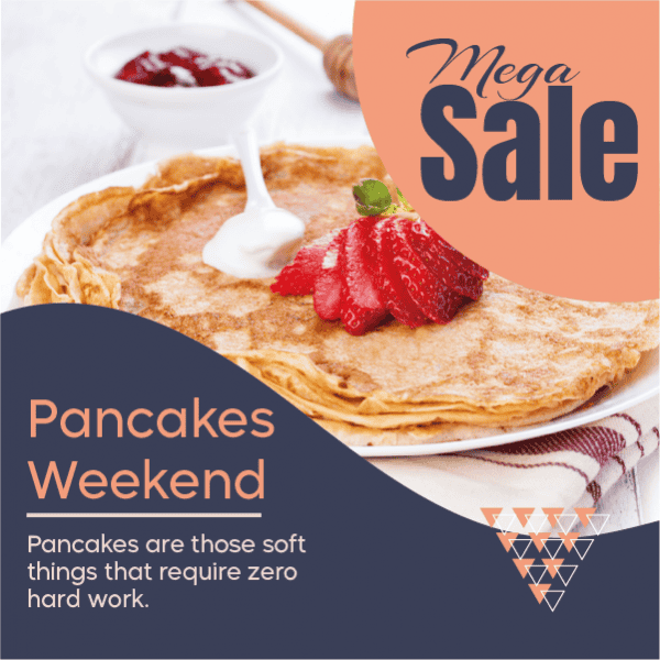 Enjoy the sale  with delicious pancakes post design