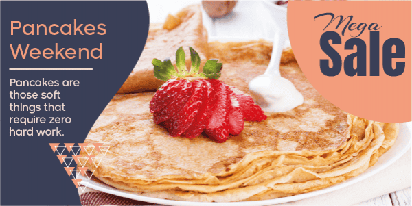 Enjoy the sale with delicious pancakes twitter post design