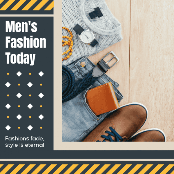 Men&#039;s fashion post with special quotes on social media