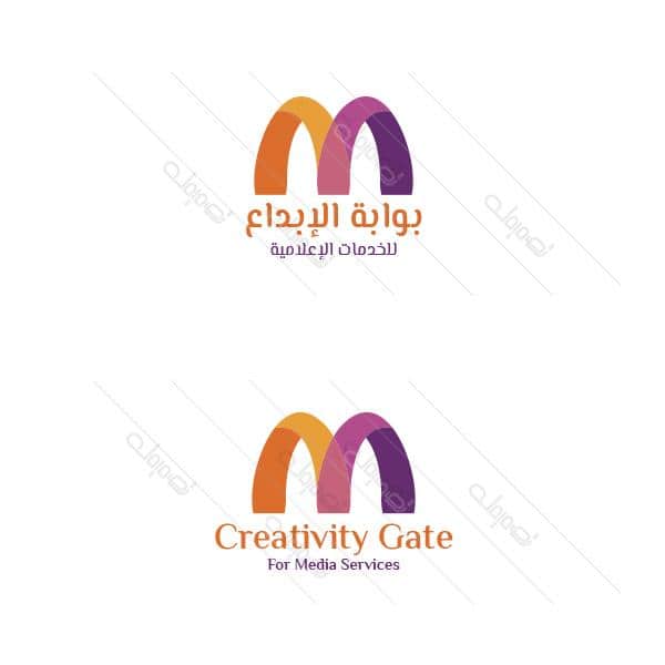 Creative abstract logo with letter M