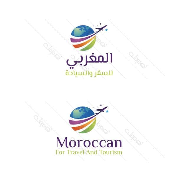 Creative colorful  travel | tourism logo with earth shape