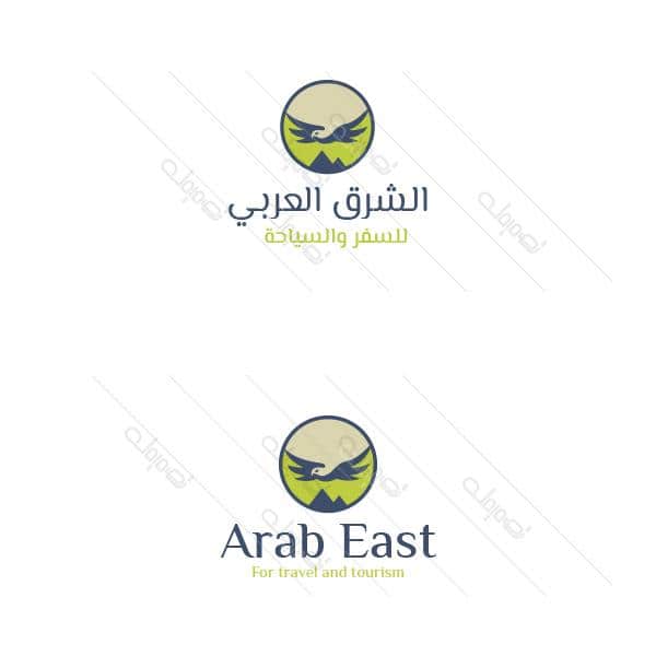 Eagle logo for tourism and travel with green color