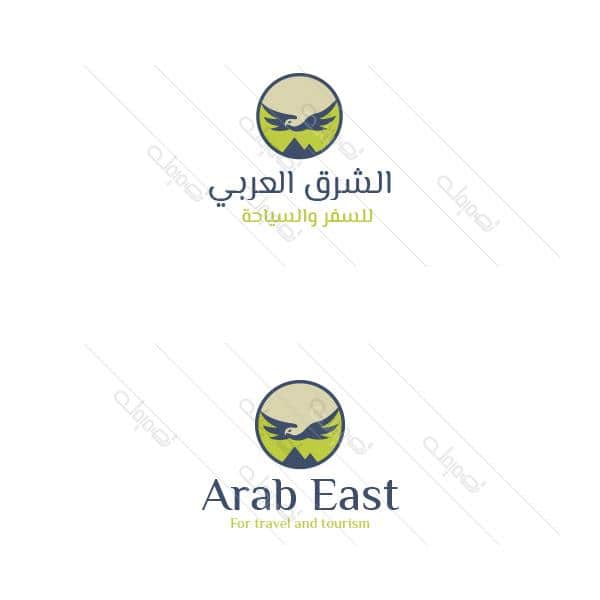 Eagle logo for tourism and travel with green color