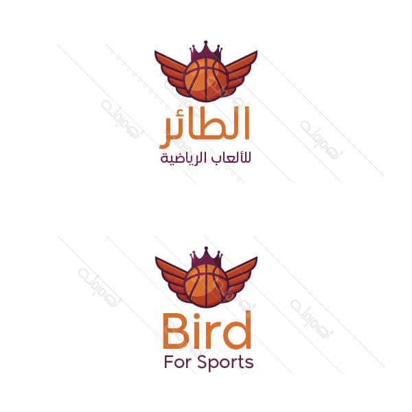 Creative sports logo with basketball and  crown icon 