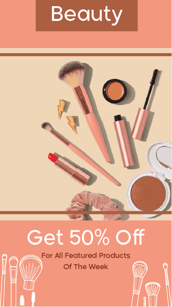 Branding collection of cosmetics with sale story template