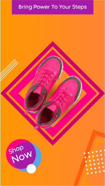 Shop now sport shoes creative story design template