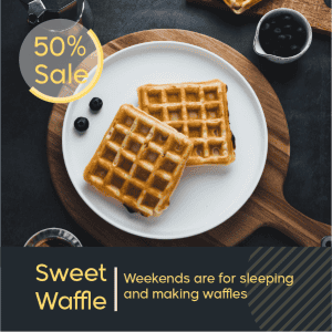 Waffles Instagram Post Design | Facebook Post Mockup Generator