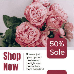 Flowery post for a shopping app sale with special quote