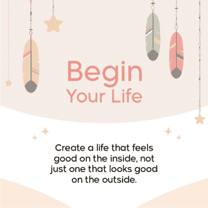 Begin your life quote on social media design editable