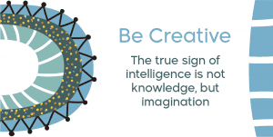 Imagination is a sign of creativity twitter post design