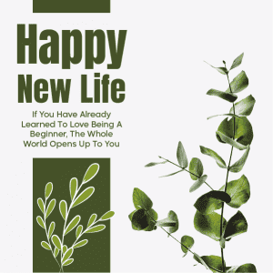 New life with green nature post design template 