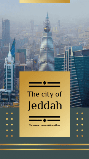 Golden Instagram story design tourism company in Jeddah