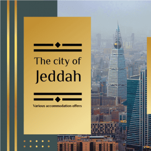 Golden Instagram post template tourism company in Jeddah