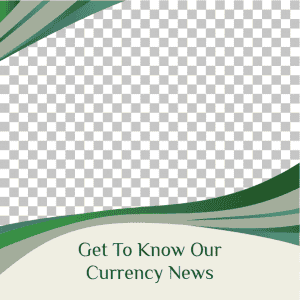 Currency news social media post with green color