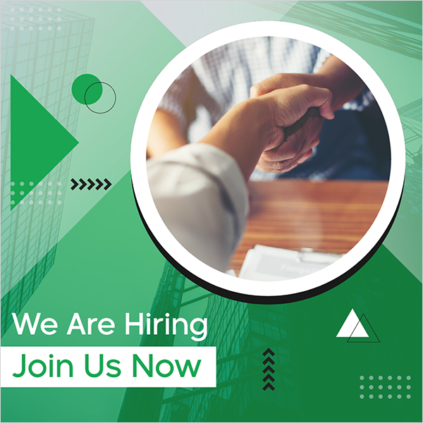 Creative hiring Facebook | Instagram post with green color | HR