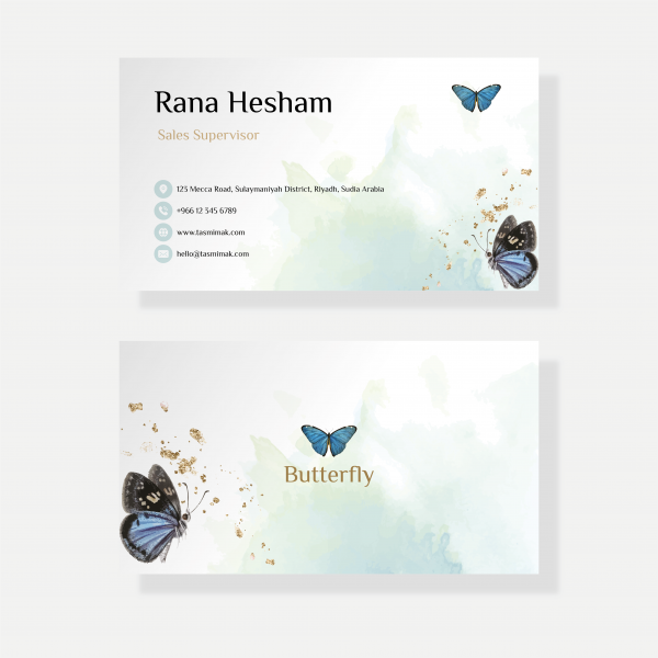 Creative business card design with butterflies