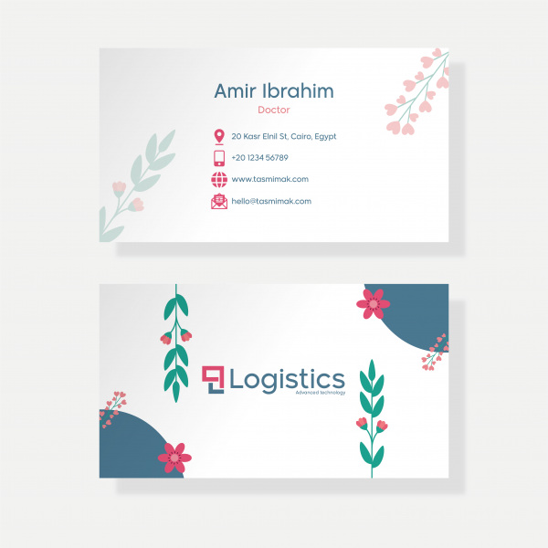 Creative vintage floral business card template