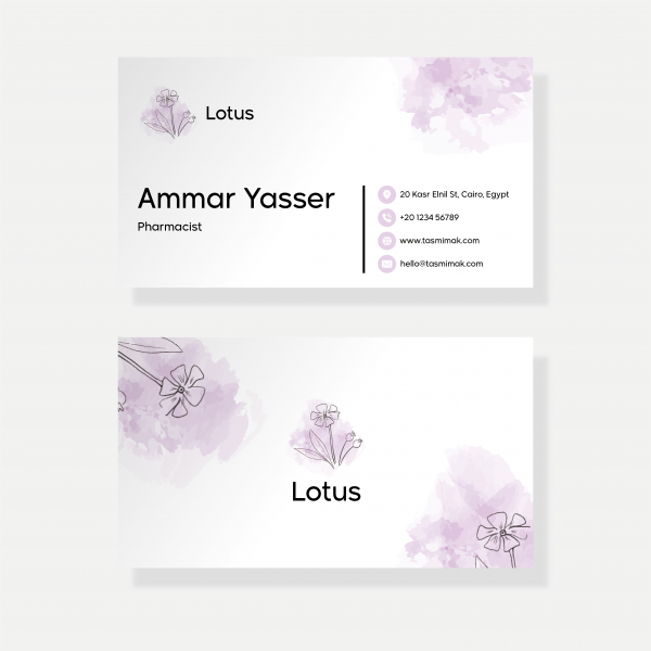 Florist visit card templates easy editable with purple color