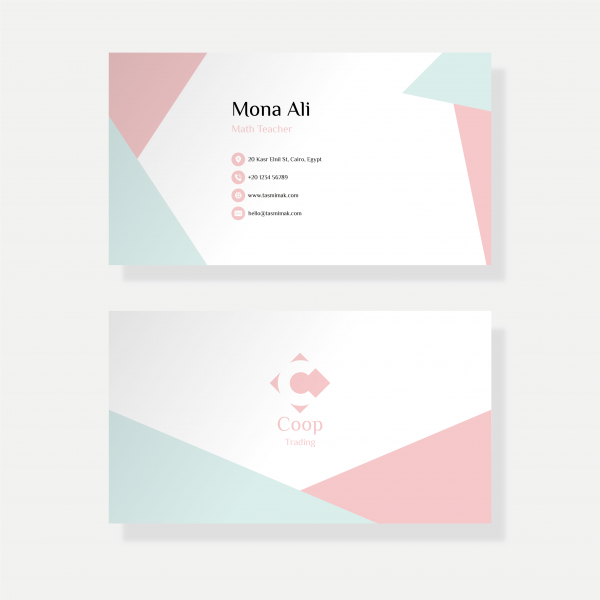 Simple business | personal card with triangles