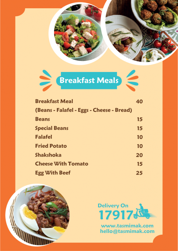 food menu design template