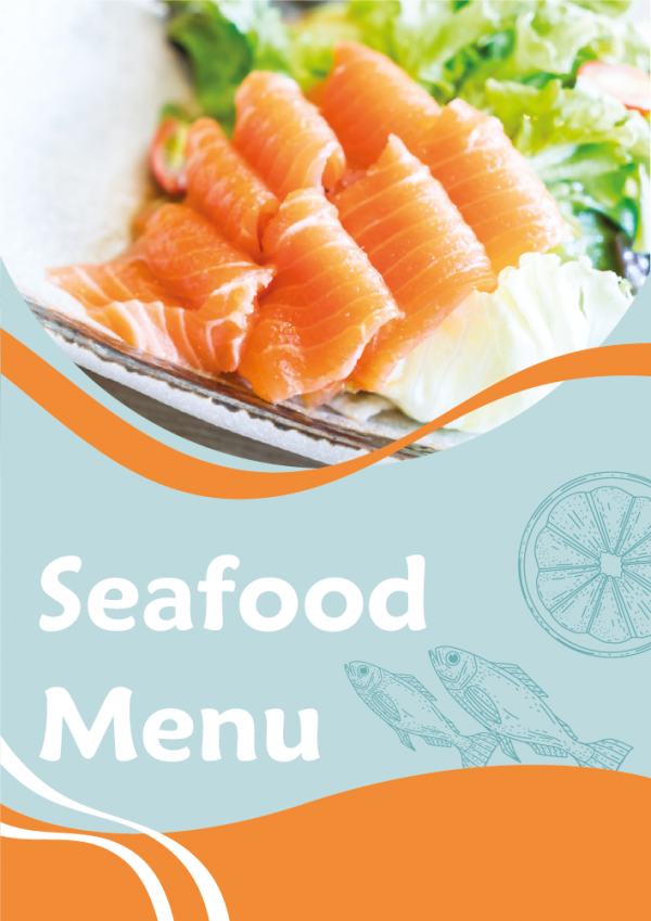 Seafood restaurant editable menu design