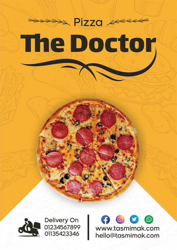 Modern pizza menu design templates with creative background