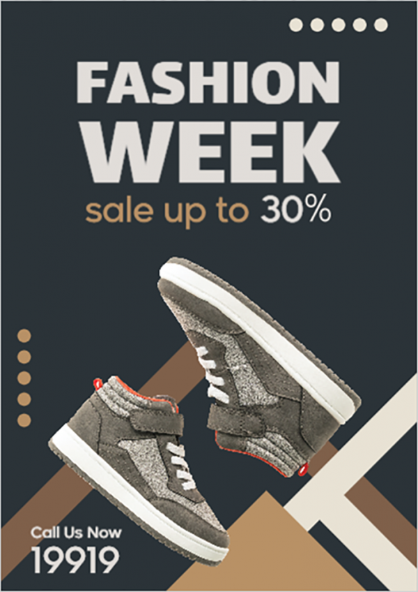 Shoe sale in fashion week editable poster design 