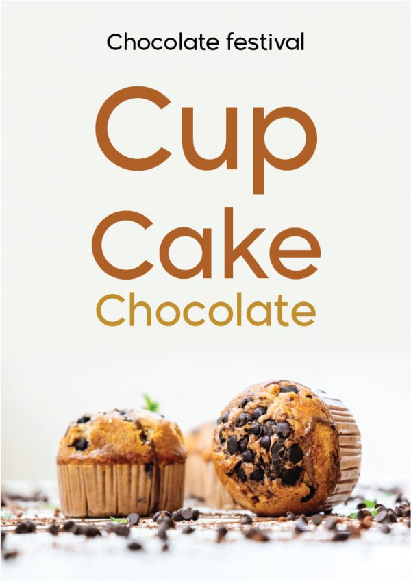 Chocolate festival and cupcake background poster design