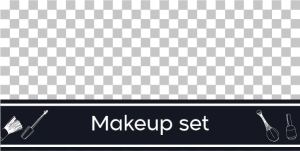 Branding makeup set on a twitter post