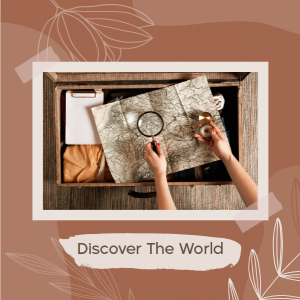 Discover the world Facebook | Instagram post with map