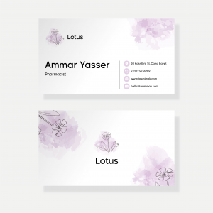 Florist visit card templates easy editable with purple color