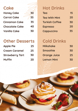 Restaurant | cafe | dessert menu design online
