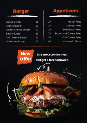Best hamburger | burger menu design easy editable