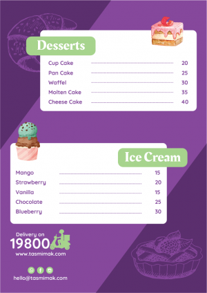 Creative icecream | dessert menu design template 