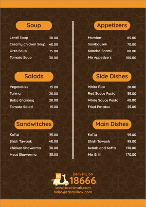 BBQ restaurant menu design templates to download