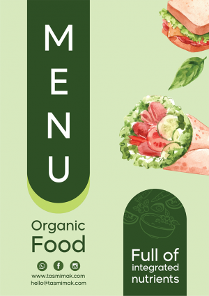 Organic food restaurant editable menu template  | salad menu