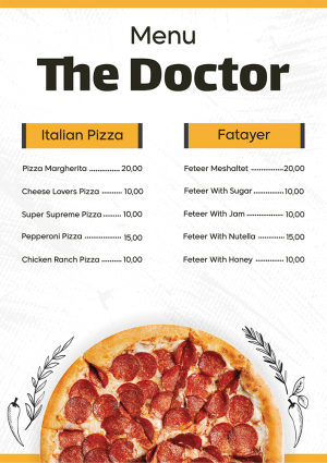 Modern pizza menu design templates with creative background